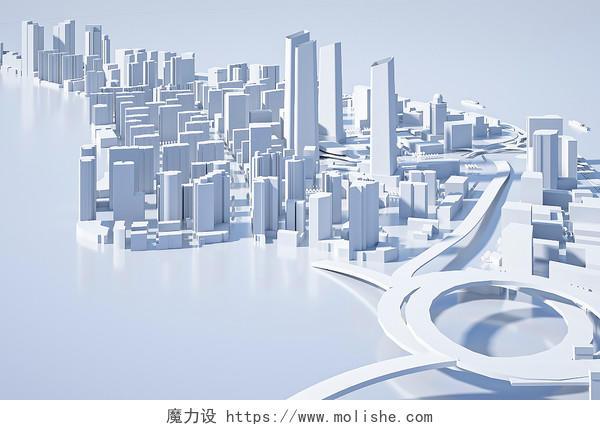 c4d商务风城市建筑立体空间海报背景立体空间背景